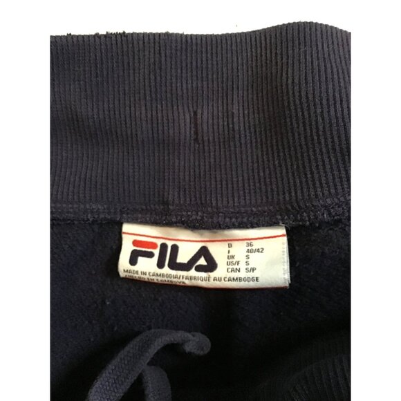 FILA- WOMENS NAVY ELASTIC WAIST TAPPER LEG SWEATPANTS SIZE SMALL - Picture 3 of 7